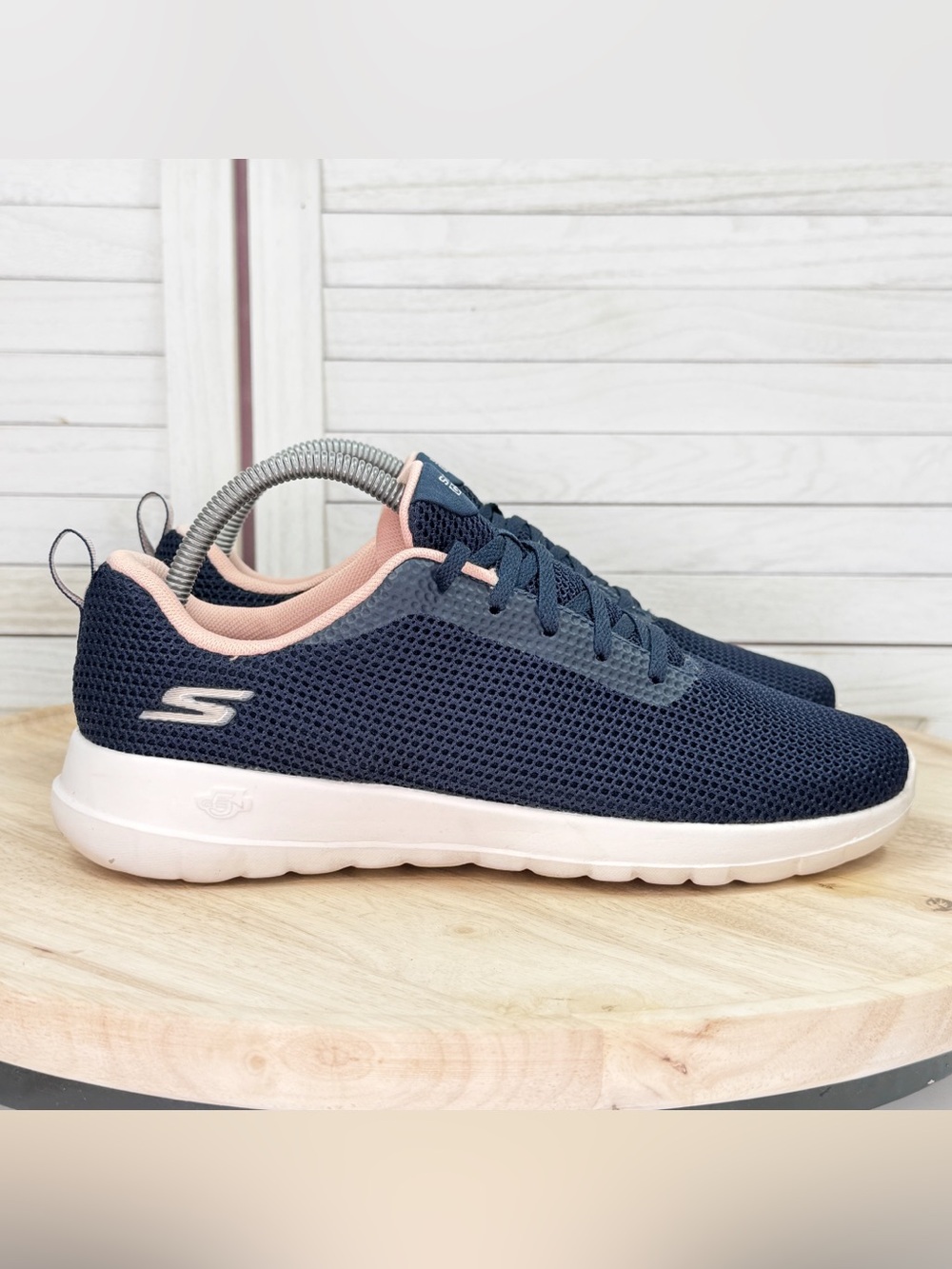 Skechers Go Walk Joy Upturn Knit Sneakers Navy Blue Women Size 9 Walking